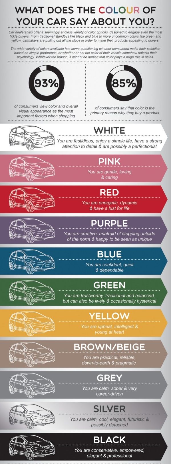 Car infographics what colour
